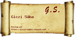 Giczi Sába névjegykártya